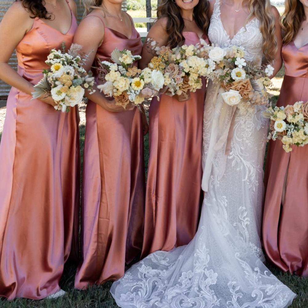 Birdy Grey Terracotta Lisa Satin Bridesmaid Dress